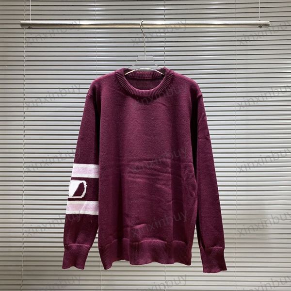 

xinxinbuy men designer hoodie sweater letters jacquard cotton casual fashion women black red s-2xl, Black;brown