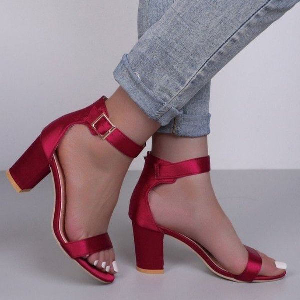 

sandals high heel sandals summer women large size solid color one word buckle fish mouth slippers party casual shoes sandalias mujer 230206, Black