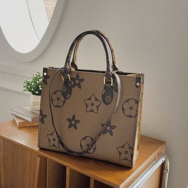 

designer women bag monograms onthego gm mm bags pu genuine leather luxury handbag purse tote shoulder crossbody female backpack on the go