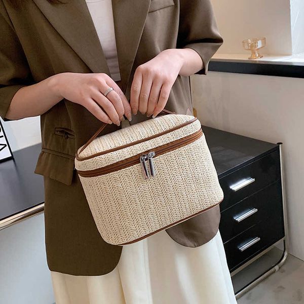 

nethong high beauty straw large capacity cosmetic bag travel portable storage wash bag sen series cosmetic box