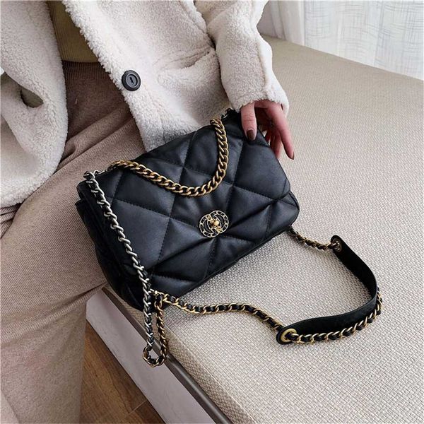 

2023 handbags online autumn and winter texture small fragrant for women new fashion versatile soft cross-body with foreign air rhombus chain