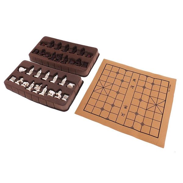 

outdoor games activities vintage stereoscopic folding imitation leather board chinese traditional chess xiangqi handicraft pieces set 230206