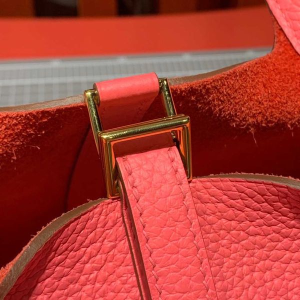 

original edition 7a h home designer picotin lock bags handmade wax line women's bag vegetable basket bucket 18cm tc cowhide epsom skin