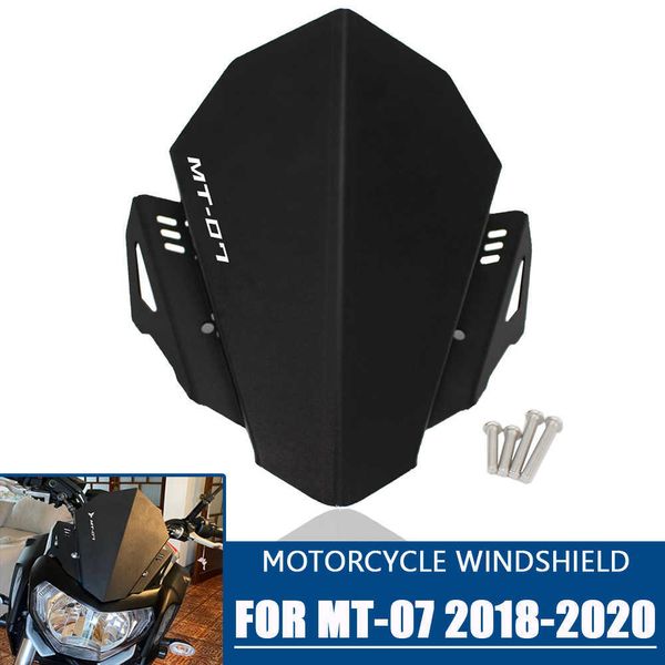 

motorcycle cnc front windscreen wind deflector windshield upper cover kit for yamaha mt-07 mt 07 mt07 fz-07 fz07 2018 2019 2020 0203