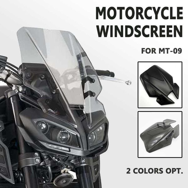 

motorcycle sport touring windshield windscreen wind deflector for yamaha mt09 2017 2018 2019 2020 mt-09 fz-09 fz09 mt 09 17-20 0203