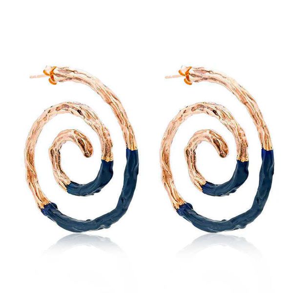 

creative new metal designer europe and the united states exaggerated round earrings hoop simple personality earrings 0207, Golden