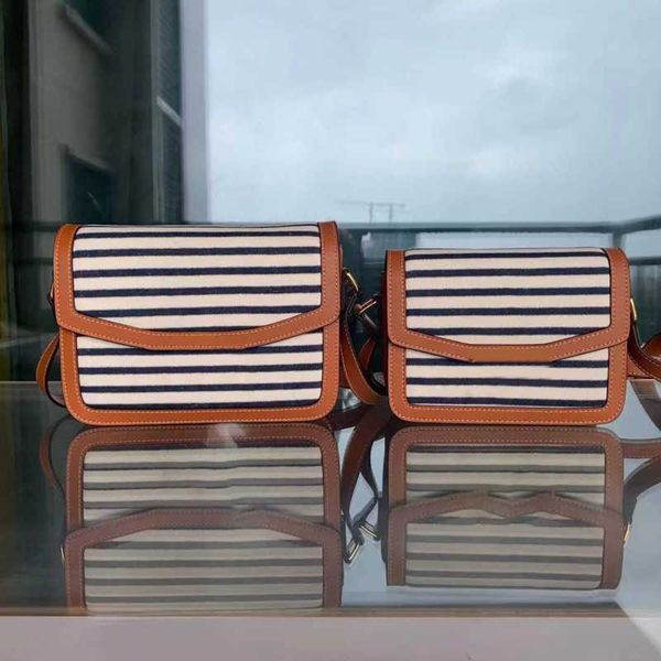 

new luxury shoulder bags square handbag women vintage strip box messenger handbags tofu bun leather crossbody bags lady crossbody purse 2208