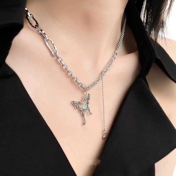 

pendant s fairy butterfly statement perfect gift for girlfriend friend fairycore jewelry necklace y2k 0206, Silver