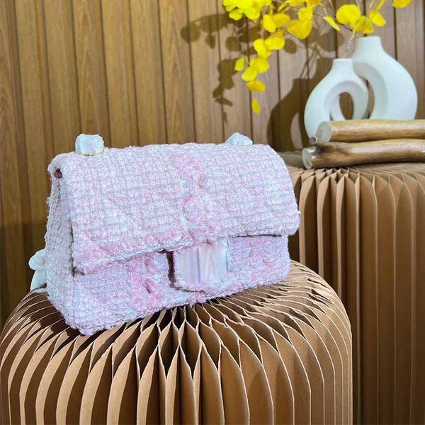 

woolen crossbody bag chain handbags women's designer bag mini luxury tote bag 5a vintage purse hardware logo fashion clamshell bag lady