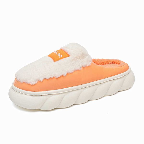 

slippers dafenp 2022 winter soft sole slippers men women indoor floor flat home shoes autumn warm house cotton fur bedroom slipper g230206, Black