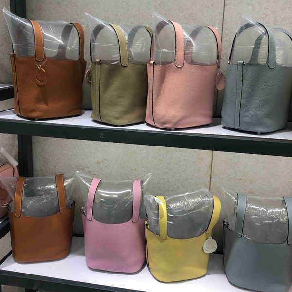 

designer herme bags for women 2023 spring and summer women's h home vegetable basket hand leather cow high-gra