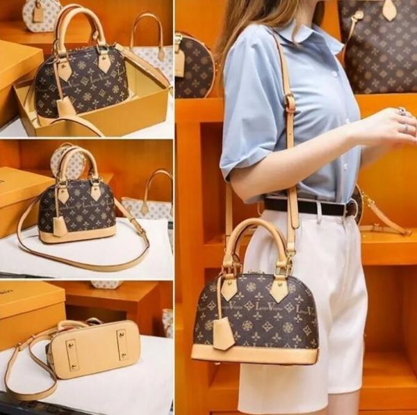 

luxurys designers bags speedy alma bb shell bag women handbag leather flower embossed shoulder bags crossbody bag messenger handbags 654