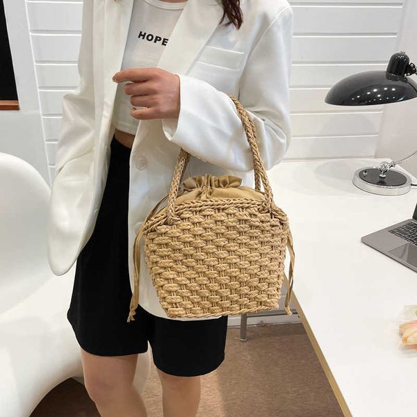 

spring and summer westernized bag women's fashionable new fashion net red handbag versatile straw bag beach bag