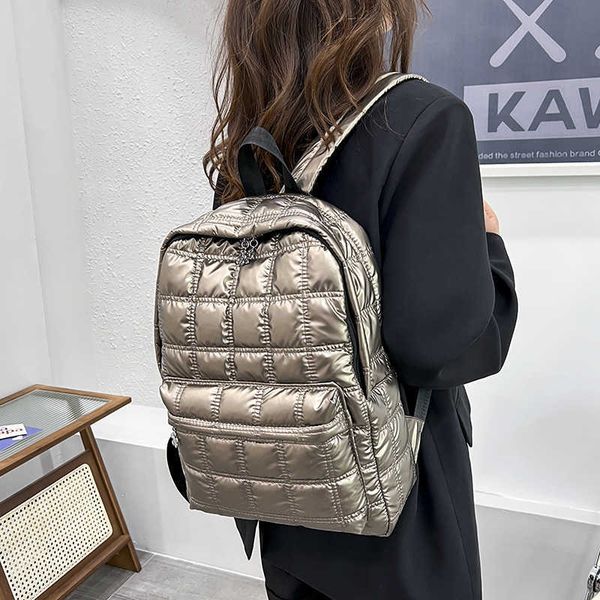 

cotton clothes backpack autumn and winter 2023 new personalized women's lightweight space cotton air bag large capacity schoolbag woman