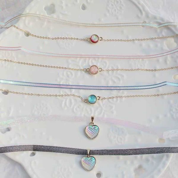 

kpop cute harajuku double color heart pendant chokers necklaces for women girl party aesthetic jewelry 0206, Silver