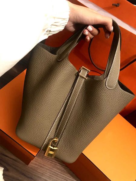 

designer herme bags for women h family directly-purchased vegetable basket tc leather portable bucket female l