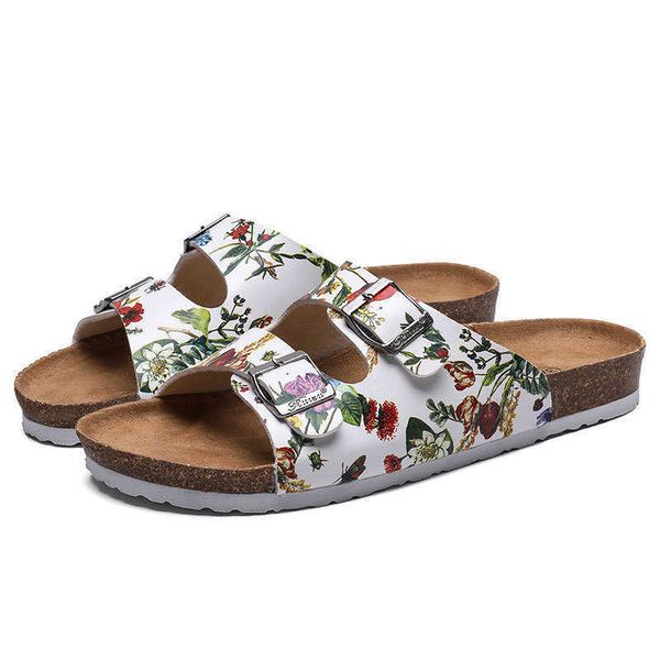 

slippers whoholl brand 2020 new summer beach cork slippers casual double buckle non-slip clogs slides women slip on flip flop shoes g230206, Black