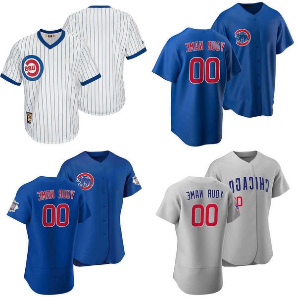 

2022 baseball jerseys custom jersey mens women youth chicago''cubs''14 ernie banks 49 jake''arrieta 23 ryne sa, Blue;black
