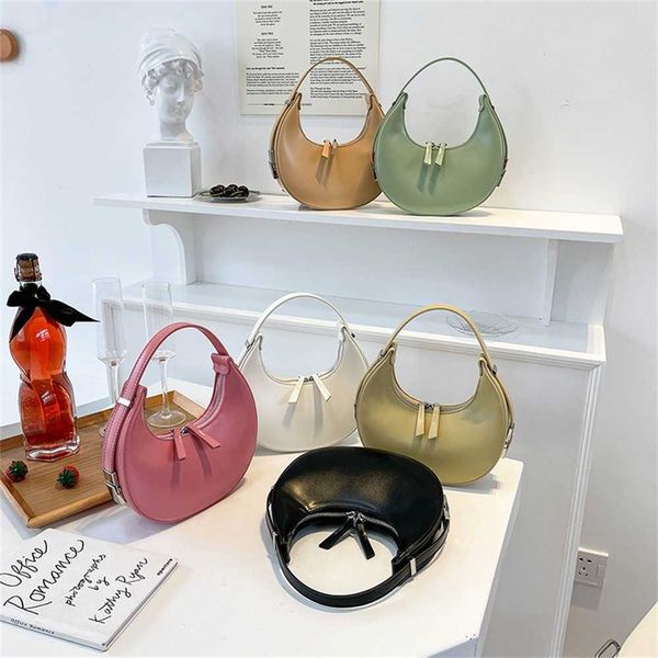 

designer handbag store 60% off korean crowdsource new semi-circular crescent metal buckle soft leather one shoulder armpit moon bag