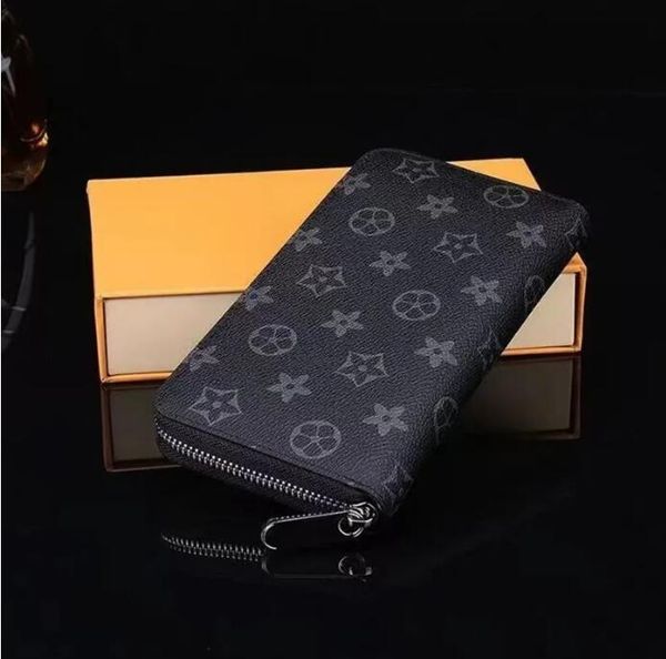 

fashion women wallet genuine leather wallet single zipper wallets lady ladies long classical purse with box card