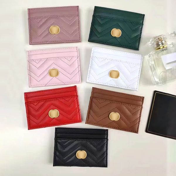 

fashion genuine leather credit wallet card holder key marmont double g luxurys designer coin purses womens mens purses mini cardholder walle, Red;black