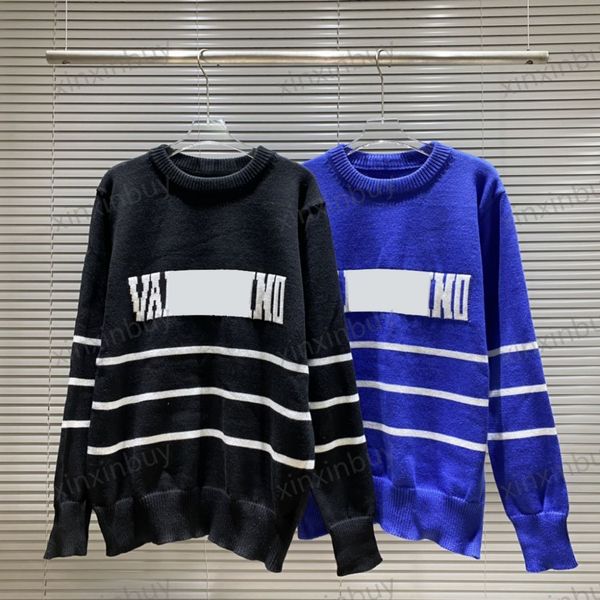 

xinxinbuy men designer hoodie sweater letters jacquard cotton casual fashion women black blue s-2xl, Black;brown
