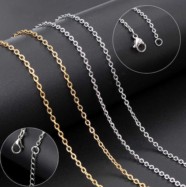 

pendant s 5pcs/lot 1.6mm/2mm stainless steel women necklace diy jewelry making accessories wholesale items for business 0206, Silver