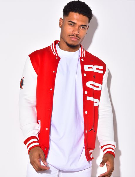 

men's jackets men's letter printed jacket coat men's y2k street hip-hop retro baseball uniform couple casual sports all-match, Black;brown