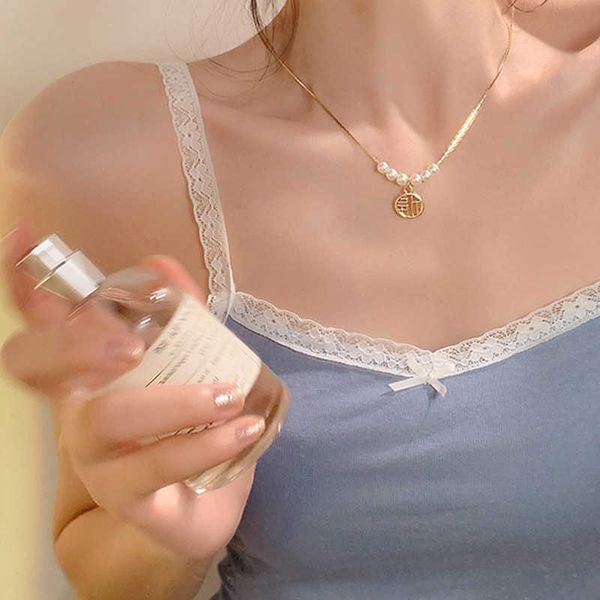 

new fashion choker necklaces girl summer luxury baroque pearl pendant clavicle chain for women jewelry gift 0206, Silver