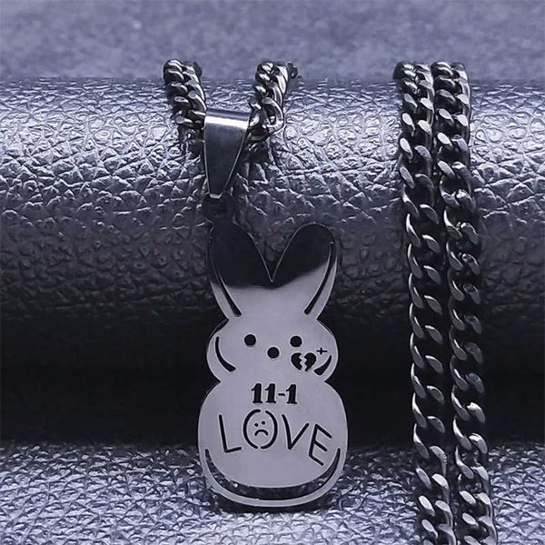 

pendant s kpop lil peep sad for love black color stainless steel women/men necklace jewelry acier inoxydable bijoux n4515s06 0206, Silver