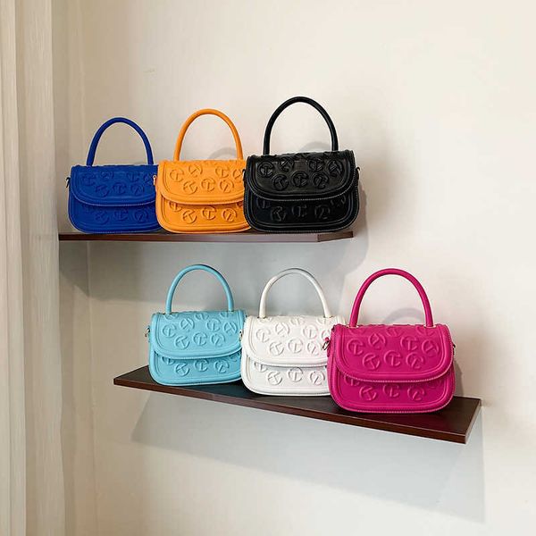 

new fashion popular embossed portable small square bag simple shoulder bag net red messenger bag