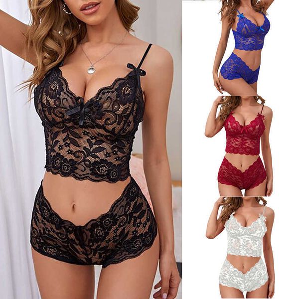 

set lingerie underwear suits for women black shorts solid lace white vest camisole tube panties flower printed christma y2302, Red;black