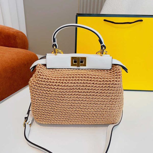

woven tote bag designer bag shoulder bags f letter summer bags for women designers cross body handbag ladies fashion multifunctional purse