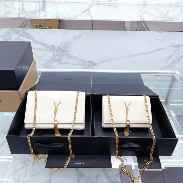 

luxury designer classic fashion tote clutch 5a quality tassel crossbody bag shoulder bags metal logo chain leather handbags mens envelope wa