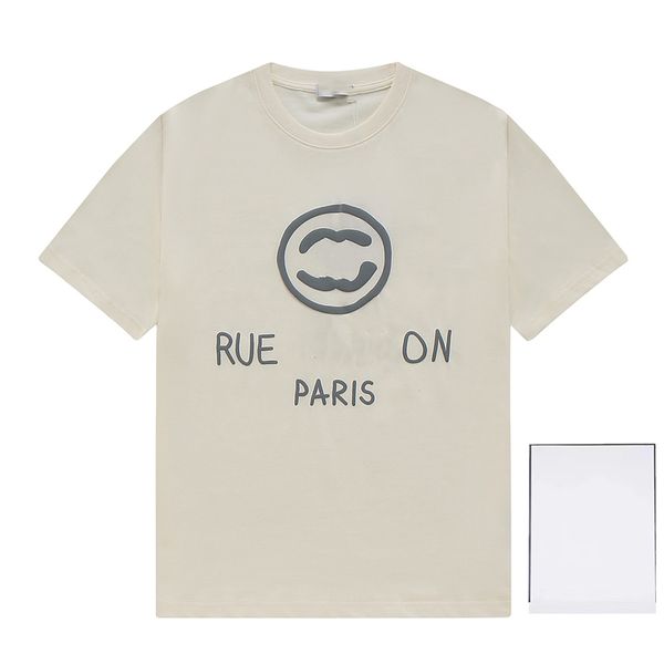 

men's t-shirts fashion men t-shirt channel 2023 new cotton soft wrinkle resistant printing letters casual student couple short lining 0, White;black