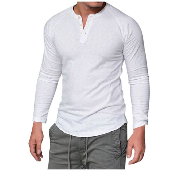 

mens polos fashion men t shirt cotton long sleeve fitness round neck solid color button casual basic tshirts camiseta hombre 230207, White;black