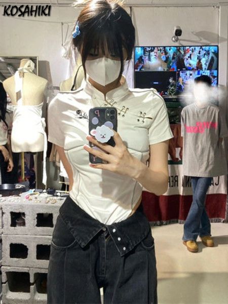 

women's tshirt kosahiki streetwear bodysuit t shirts harajuku y2k aesthetic e girl fairy grunge graphic tee korean fashion camisetas 23, White