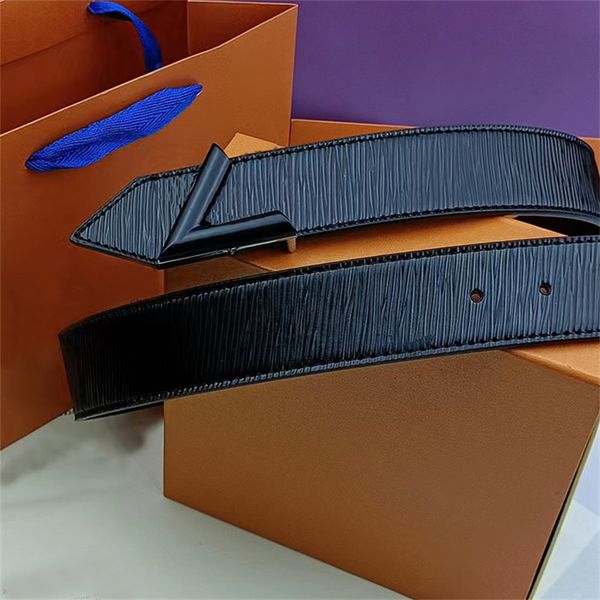 

Classic Designer Mens Belt Womens Belts Double Cowhide Twill Fashion Waistband 3.8cm, No box
