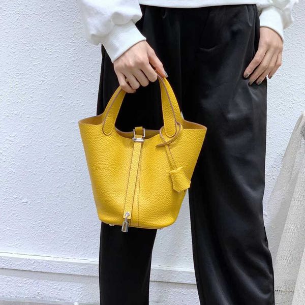 

original edition 7a h home designer picotin lock bags 2023 new bucket bag leather women's togo vegetable basket soft versatile large ca