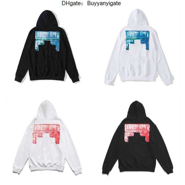 

loose mens classic offs sweatshirts fashion brand hoodie designers luxury pullover back oil paint arrow x men women t shirt 54xl, Black