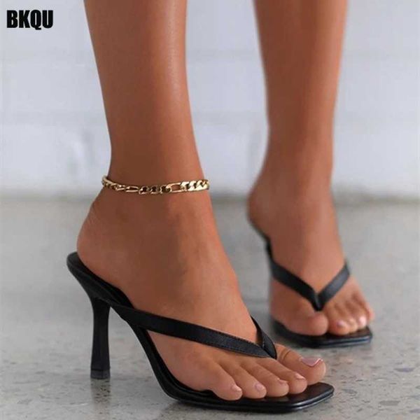 

slipper women thong 2022 summer woman party slide outdoor high heel female, Black