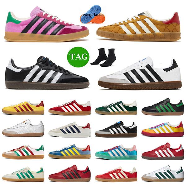 

casual shoes designer og samba vegan gazelle pink velvet monogram green suede black white gum men women sambas trainers sneakers