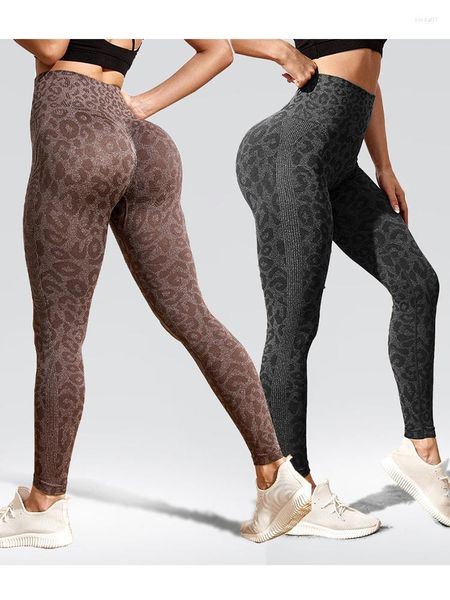 

women's leggings gym yoga sports leopard seamless fitness push up tights legging for women outdoor sportswear, Black