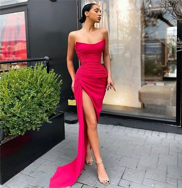 

prom dresses sleeveless side slit spandex satin mermaid prom dresses with zipper back vestidos de fiesta de noche, Black