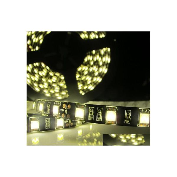 

100M Led Strips Waterproof 5M Black Pcb 60Led/M 5050 Smd 300 Flexible Strip Light Lamp Cool White/Warm White Dc12V Drop Delivery Lig Dhn4B 60/M