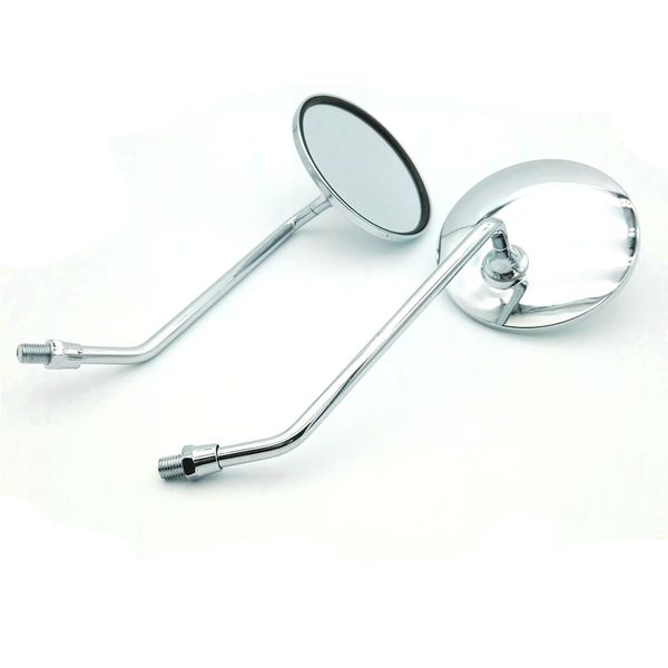 

chrome universal motorcycle 4" round mirrors scooter for honda yamaha 8mm / 10mm
