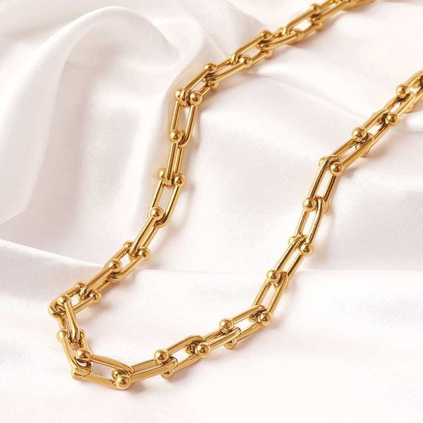 

pendant 316l stainless steel punk chunky u s for women clavicle chain choker men jewelry necklace 0206, Silver