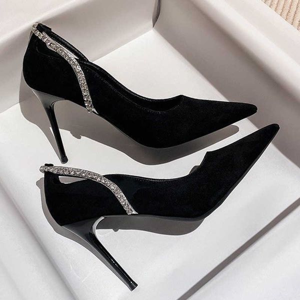 

sandals new luxury high heels shoes women 2023 summer sandals crystal pointed toe pumps party shoes wedding stilettos zapatillas g230207, Black