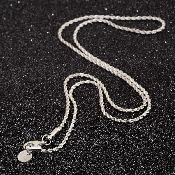 

4mm 925 sterling silver twist chain fashion necklace 16 18 20 22 24 26 28 30 inch women's