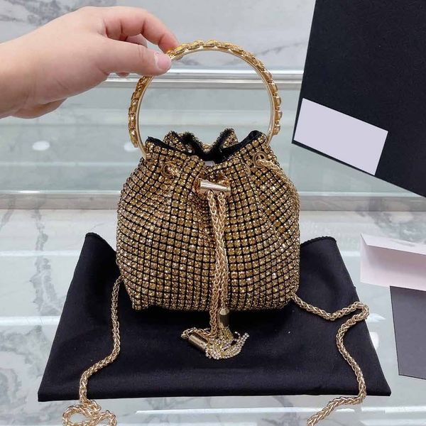 

bags totes handbag designer bag comen classic imitation brand stitching shiny diamond drawstring bucket shoulder bag versatile commuter part